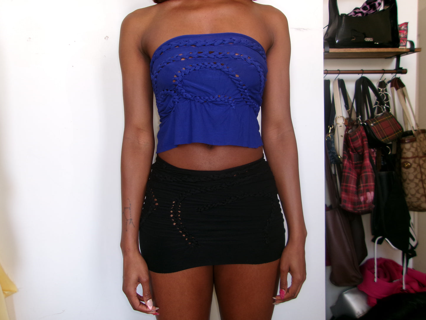 Blue Contour Braided Mini Tube Top