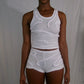 Contour Braid White Micro Short