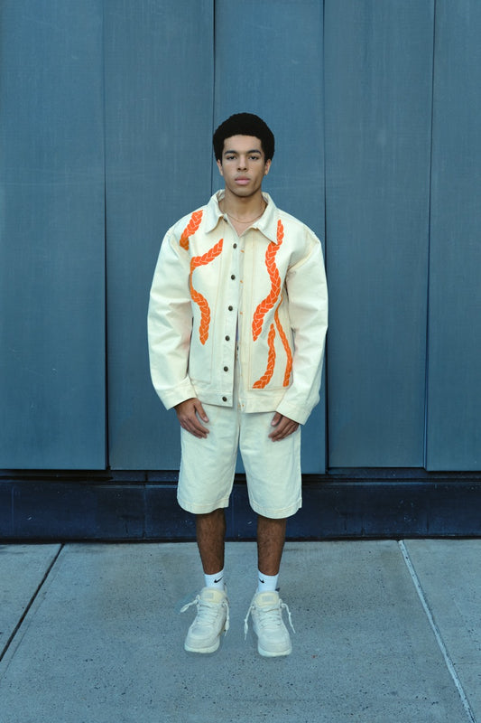 Knotty Flock Trucker Jacket