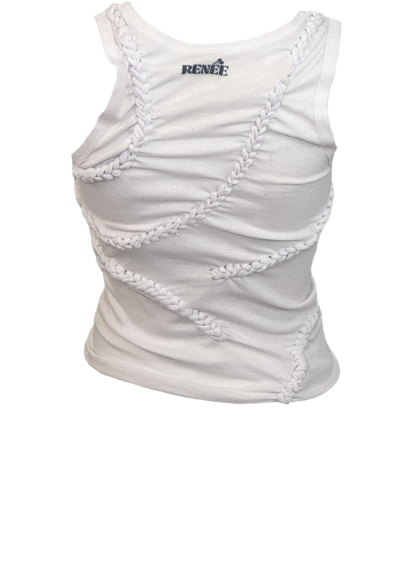 Contour Braid White Tank
